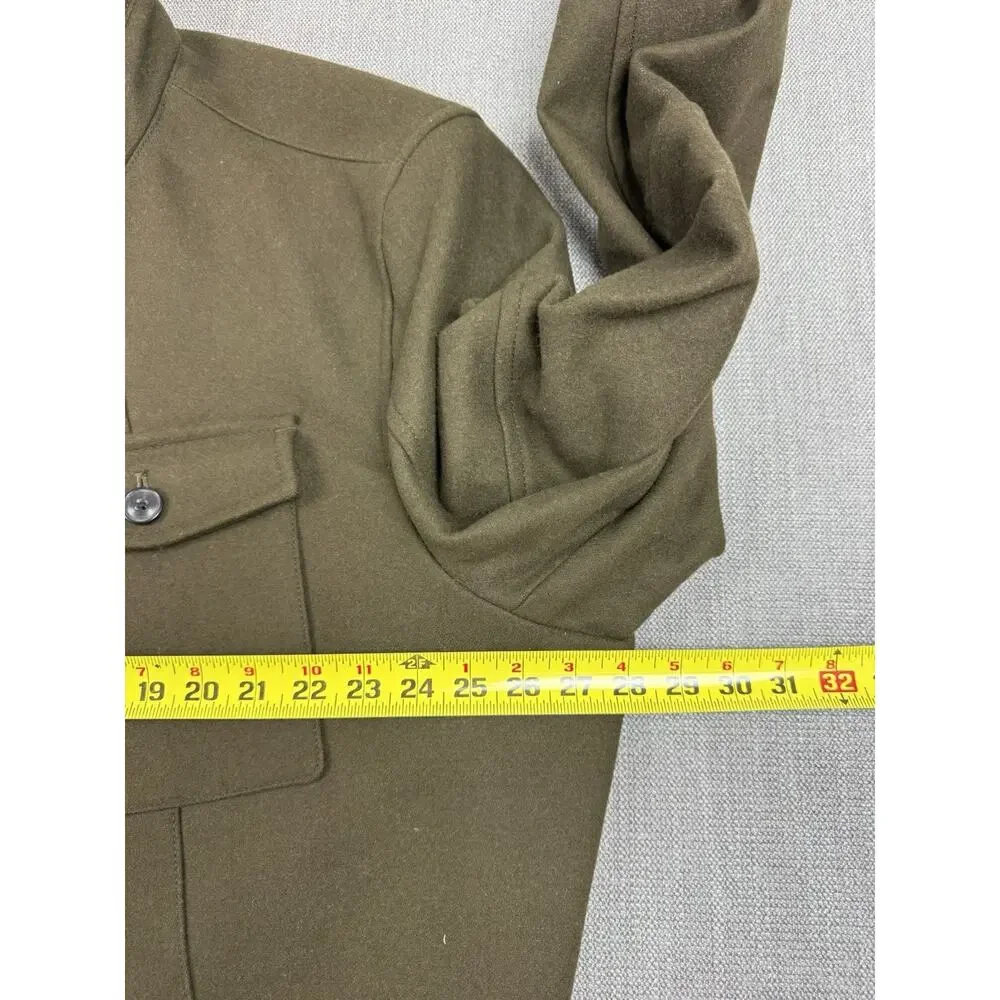 Banana Republic Mario Bellucci Wool Field Jacket Coat Olive Green Mens XXL Hood